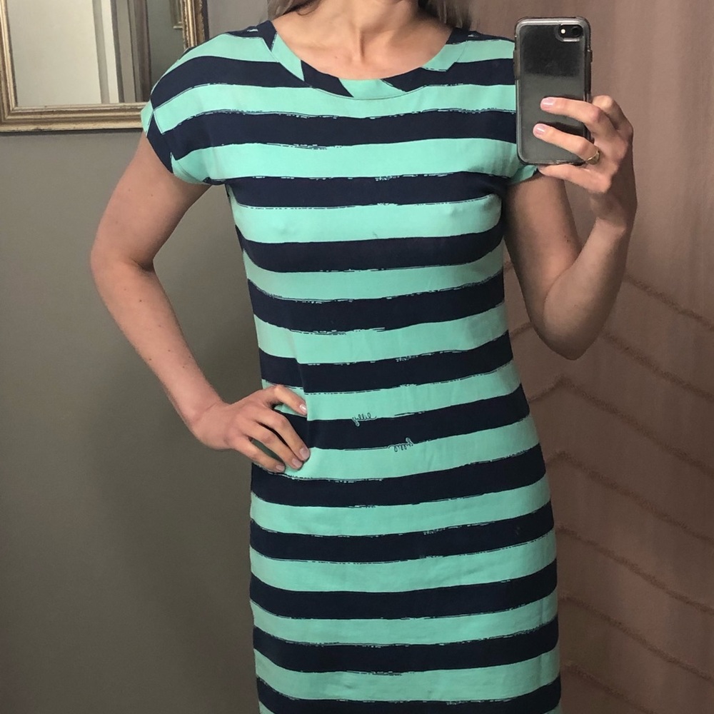 Lilly Pulitzer Striped T-Shirt Dress with Buttons